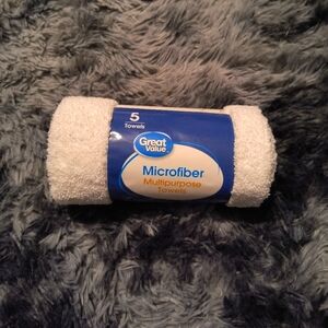 5 piece Great Value peach microfiber towels